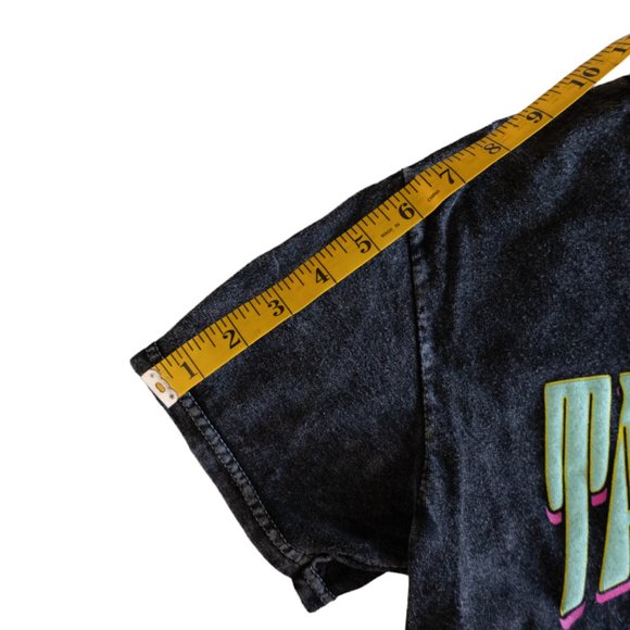 Fifth Sun Take A Trip World Tour 1990 Black T-Shirt Neon Mushroom Design /Cities - Picture 10 of 11